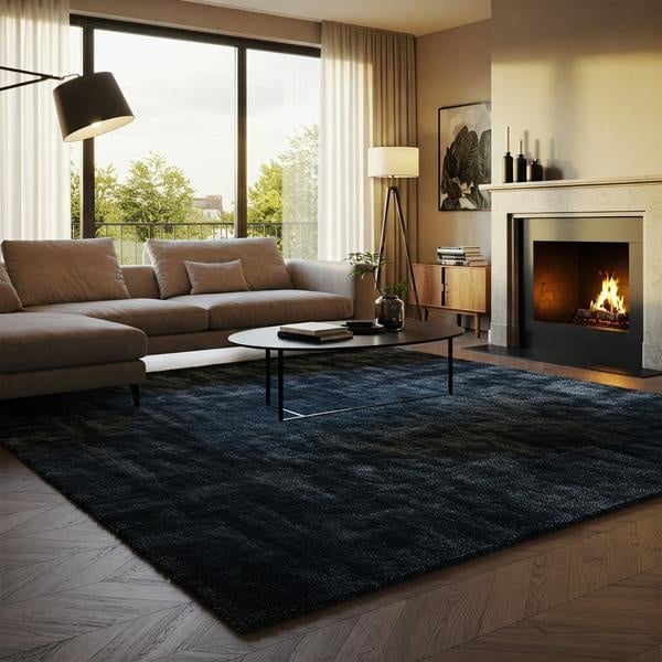cozy living room decor ideas large area rug warm tones layered texture