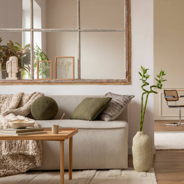 cozy living room decor ideas layered textures chunky knit throw velvet cushions
